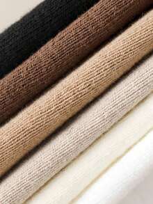 5双儿童中性美利奴羊毛秋冬高弹力纯色中筒袜 - 彩色 - 查看 5