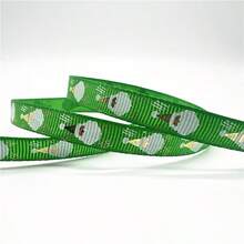 5yards 10mm Christmas Ribbon Printed Christmas Polyester Ribbon For Handmade Design Christmas Decoration Gift Packing