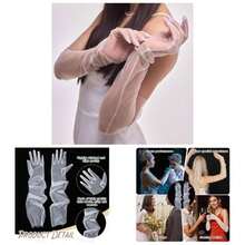 Women's Long Mesh Tulle Gloves, Transparent Party And Elbow Length Gloves, 70 Long Tulle Bridal Sleeves, Opera Ball Costumes Women And Wedding Bridal Dance - 最初的 - 查看 2