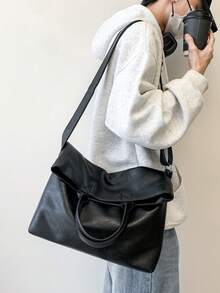 Korean Style Handbag Shoulder Bag Tote Bag, Unisex Design, Large Capacity, Suitable For Commuting