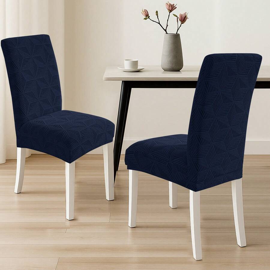 YSTYLE Chair Covers With Backrest 2/4/6 Pieces, Stretch Chair Covers, Living Room Kitchen Chair Covers, Universal Cat Scratch-Resistant Chair Cover, Modern Stain-Resistant Chair Cover - Navy Blue - View 1