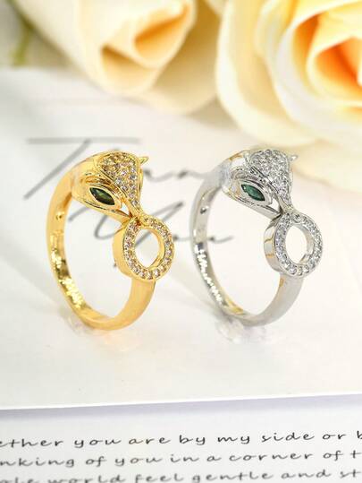 1pc Fashionable Exquisite Gold-Plated Fox Ring, Suitable For Women's Daily, Business, Party, Wedding, Travel Wear, And As Eid Al-Fitr, Eid Al-Adha Gift