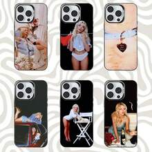 Funda de Teléfono Hot Singer S-Sabrina Carpenters para 17,16,15,14,13,12,11,Pro,MAX Cubierta Negra Mate a Prueba de Golpes - z3 - Ver 1