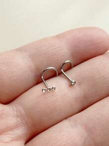 2 st näsringar set båge rostfritt stål nässtift näspiercing smycken för kvinnor män S-formad nässkruv näsringar stud kroppspiercing smycken