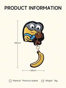 Niedlicher Minions-Taschenanhänger aus Leder, Cartoon-Charm, Handtaschenanhänger, Taschenanhänger, Zubehör für Handtasche, Rucksack