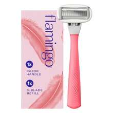 Flamingo Razors For Women 1 Razor Flamingo Pink Handle And 1 Razor Blade Refill - như hình ảnh - Xem 1