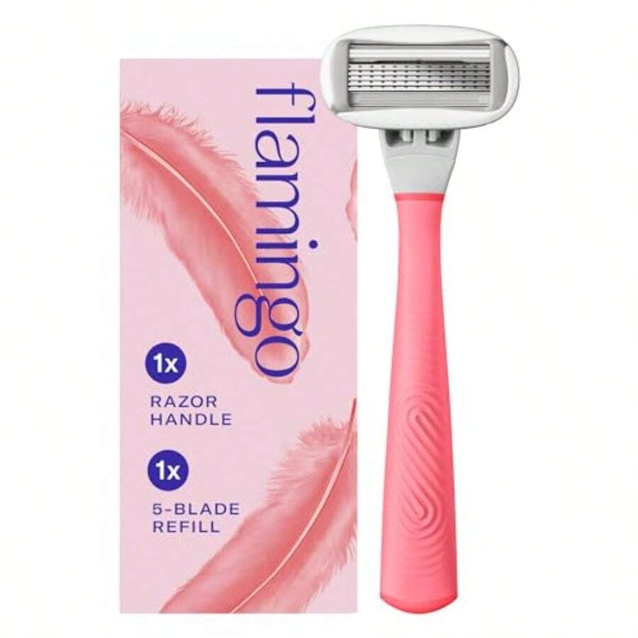Flamingo Razors For Women 1 Razor Flamingo Pink Handle And 1 Razor Blade Refill - như hình ảnh - Xem 1