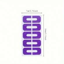 20pcs U-Shaped Nail Polish Spill Stickers - Colorful Multicolor Nail Art Protectors For Cuticle & Light Beige Protection, Clutter-Free Manicure Accessories, Prevent Stains During DIY Nail Designs, Nail Stickers - 紫色 - 查看 3