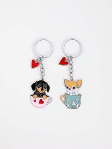 1个金属合金杯形狗狗钥匙扣挂件 男士宠物狗钥匙扣 个性化手提包汽车挂件配饰 钥匙扣 男友生日礼物 送给家人的独特珠宝礼物 送给爱狗人士的礼物 宠物店纪念品 - 彩色 - 查看 3