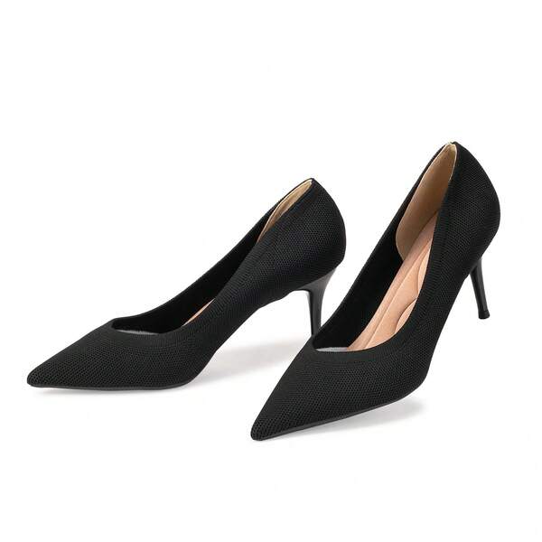 Frank Mully Damen Pumps mittlerer niedriger Absatz Fliegengewebter, bequemer Stoff HHG001