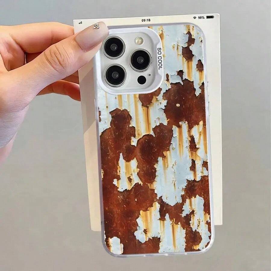 Soft Case With Retro Rust Design For IPhone 16e 11 12 13 Pro Max 14 15 16 Plus - Mix05 - View 1