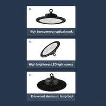 Campana High Bay Ufo 200w Luz Blanca Lámpara De Campana Techo Led Luz Blanca Industriales,Potencia máxima nominal 200 Wluz De Área De Almacén Comercial Para Almacén, Tienda, Cochera, Granero - luz blanca - Ver 5