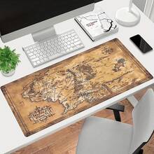 Alfombrilla de ratón grande con mapa de la Tierra Media - Almohadilla de escritorio ultra suave, base de goma, diseño con temática de Halloween, adecuada para oficina y configuración de computadora doméstica, diseño de fantasía, alfombrilla de ratón, alfombrilla de escritorio, alfombrilla de ratón linda, tapete de escritorio de computadora, alfombrilla de ratón grande, almohadilla para teclado, alfombrilla de ratón para juegos, almohadilla de escritorio grande, tapete de escritorio, accesorio de estación de trabajo, textura suave, base - Multicolor - Ver 4