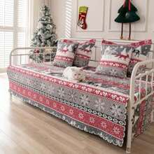 TieyaChkis - Juego de funda de sofá cama de 5 piezas para cama individual, edredón ligero para todas las estaciones, con fundas a juego y almohadas decorativas, funda de cama de doble cara, 39 x 75(Rojo y gris 39"x75") - Tipo 1 - Ver 3