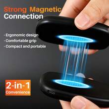 Yoomue 2 Packs Rechargeable Hand Warmers With COB Light, Portable Magnetic Electric Hand Warmers With 12hrs Warmth, Equipped With COB Lights, Provide High Lumen Lighting, Best Christmas Gifts, Winter Gifts For Women Men - Black - View 6