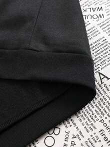 ZZG Autumn/Winter Women's Self Strengthening And Inspirational "NOBODY CARES UNTIL YOu'RE RICH, PRETTY OR DEAD" Slogan Pattern Printed Street Hip Hop Sportswear, Korean Comfortable Retro Fashion Commuter Versatile Suitable For Outdoor Leisure Sportswear Women's Wear, Conventional Niche Punk Style, Fit Black Thick Long Sleeve Round Neck Sportswear2025 - 黑色 - 查看 5