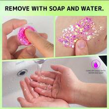 Gel nhũ UV 12 màu khô nhanh phát sáng trong bóng tối kèm 4 cọ, nhũ nước dạng hạt, nhũ cơ thể phát sáng cho nữ, nhũ neon đen tự dính cho lễ hội âm nhạc Mardi Gras Carnival, phụ kiện trang phục tiệc Halloween DIY, lễ hội Rave Edm - Nhiều màu - Xem 5