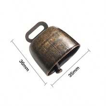 宠物铃铛 放牧铜牛铃铛，金属农场动物防走失铃铛 响亮青铜铃铛 小型黄铜呼唤铃铛 适用于放牧牛、马、羊 - 彩色 - 查看 2