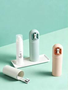 卡通兔子旅行牙刷架，牙膏架，旅行牙刷杯，牙刷收纳套装，适用于旅行、露营、徒步、出差、上学、家居装饰、浴室用品、户外用品、学习用品、浴室装饰、浴室收纳配件 - 彩色 - 查看 6