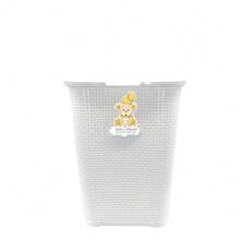 Baby Room Organizer Kit In Rattan With Basket, Trash Cans, Multipurpose Boxes And Soap Dispenser - White - View 3