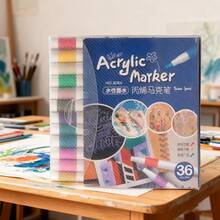 60-Colors Acrylic Markers Set - 60/48/36/24pcs Set Water-Based Coloring Pens For Student Art, Anime, Drawing And Sketching Back To School - Colorful - View 12
