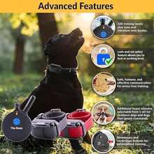 Educator Collar de entrenamiento para perros, control remoto, 100 niveles de estimulación, sensación de golpeo, luz nocturna, impermeable, recargable, 1 milla, negro(Negro 1 Mile 1 Dog) - Tipo 8 - Ver 3
