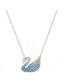 Dây chuyền pha lê giả giọt mưa SWAROVSKI MATRIX Dây chuyền xích xương đòn Quà tặng Giáng sinh cho nữ Quà tặng ngày lễ tình nhân Quà tặng lễ hội Qixi Quà tặng sinh nhật Quà tặng bạn gái - Màu xanh nhạt - Xem 1
