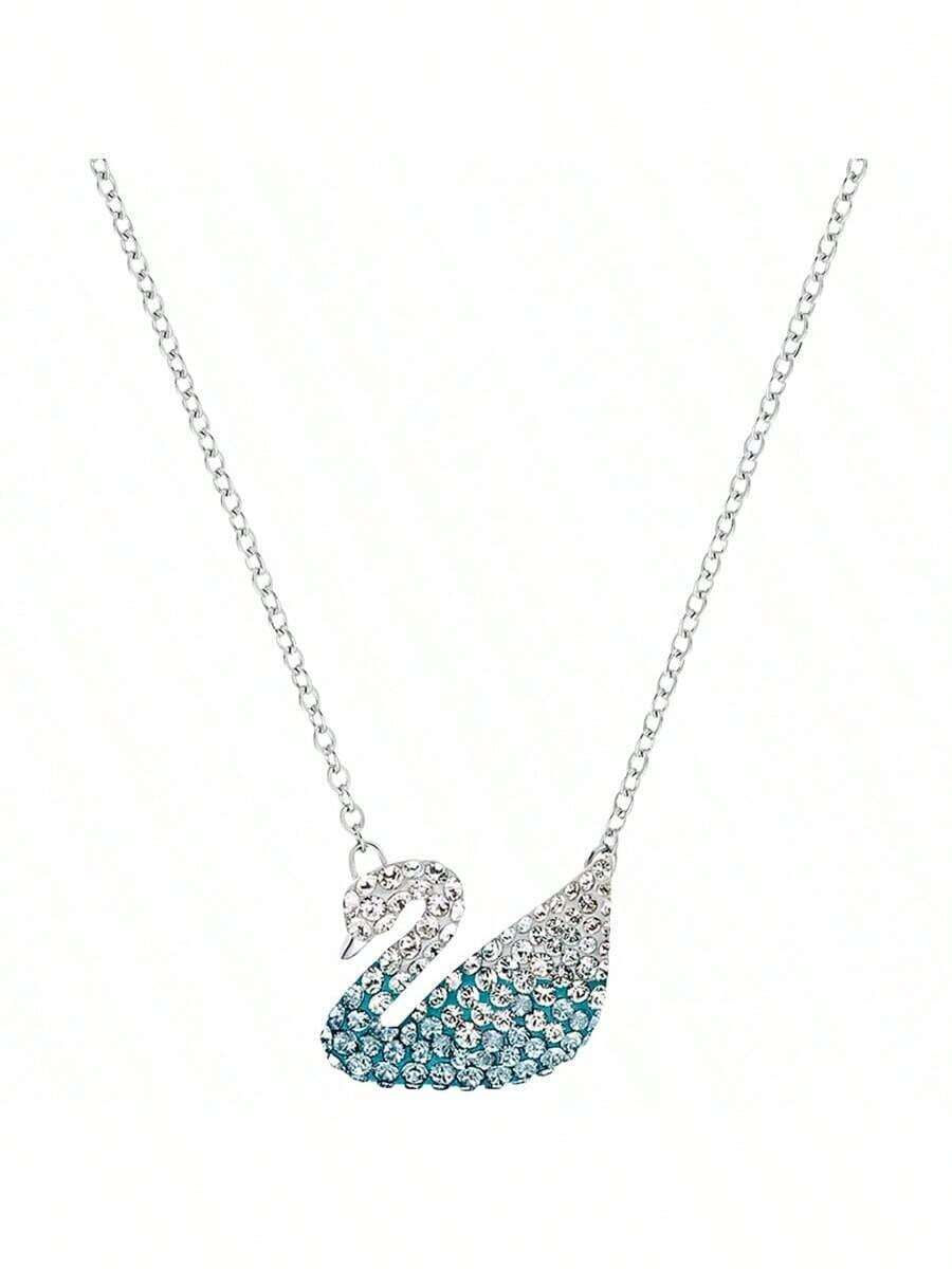 Dây chuyền pha lê giả giọt mưa SWAROVSKI MATRIX Dây chuyền xích xương đòn Quà tặng Giáng sinh cho nữ Quà tặng ngày lễ tình nhân Quà tặng lễ hội Qixi Quà tặng sinh nhật Quà tặng bạn gái - Màu xanh nhạt - Xem 1