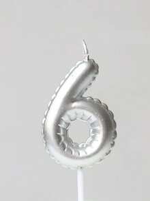 Silver Floral Garland Balloons, Painted Birthday Numbers 0-9, Birthday, Anniversary, 1st Birthday Party Cake Decor Candles