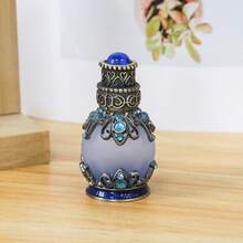 1pc 15ml Middle Eastern Style Glass Globe Bottle, Jewelry Design Fragrance/Essential Oil Refillable Decor Bottle, Elegant Home Decor Accessory, Vanity Decoration, Hand Wash Only, Refillable And Reusable, Women's Personal Care Item, Chic Fragrance Storage Bottle, Sophisticated Decor, High-End Quality, Fashionable Cosmetic Accessory, Lightweight And Portable Travel Refill Bottle (Empty Bottle Only)
