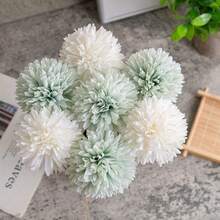 7 Stücke künstliche Chrysanthemen Blumenkugeln, Blumenstrauß Geschenk für wichtige Personen, Innenraum Heimdekoration, Außenbereich Dekoration, herrliche Moral für Zuhause, Büro, Kaffeehäuser, Partys und Hochzeiten