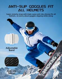 OTG Ski Goggles, Interchangeable Magnetic Lens Snow Goggles, Anti Fog Snowboard Goggles For Women Men Adult Youth - 銀色 - 查看 4