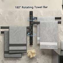 Foldable Bathroom Towel Rack, Drill-Free Installation, Suitable For Washstands, Toilets And Bathrooms, Simple And Practical - Multicolor - View 5