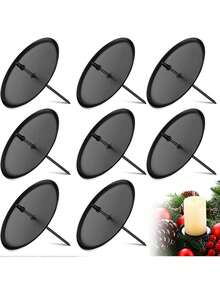 1pc Black Cone Candle Holder, Black Rimmed Tray, Advent Wreath Candle Holder, Metal Candle Holder To Secure Candles, For Advent, Wedding, Christmas, Party, Dinner Table Centerpiece, Valentine's Day, Holiday Party Decor - Multicolor - View 1