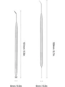VersióN MejoradaHerramienta De ElevacióN De PestañAs 2 En 1, Herramienta Separadora De PestañAs De Doble Extremo De Acero Inoxidable, Suministros De ExtensióN De PestañAs (Plata)Estilo - pago - Ver 4