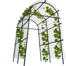 mteryoing Garden Arch Trellis With 7/9 Pipes, 7.5Ft Tall Metal Garden Trellis With Netting For Climbing Plants, Vegetables, Flowers, Outdoor Pergola Arbor Wedding Party Decoration - 7 Horizontal Pipe - View 2