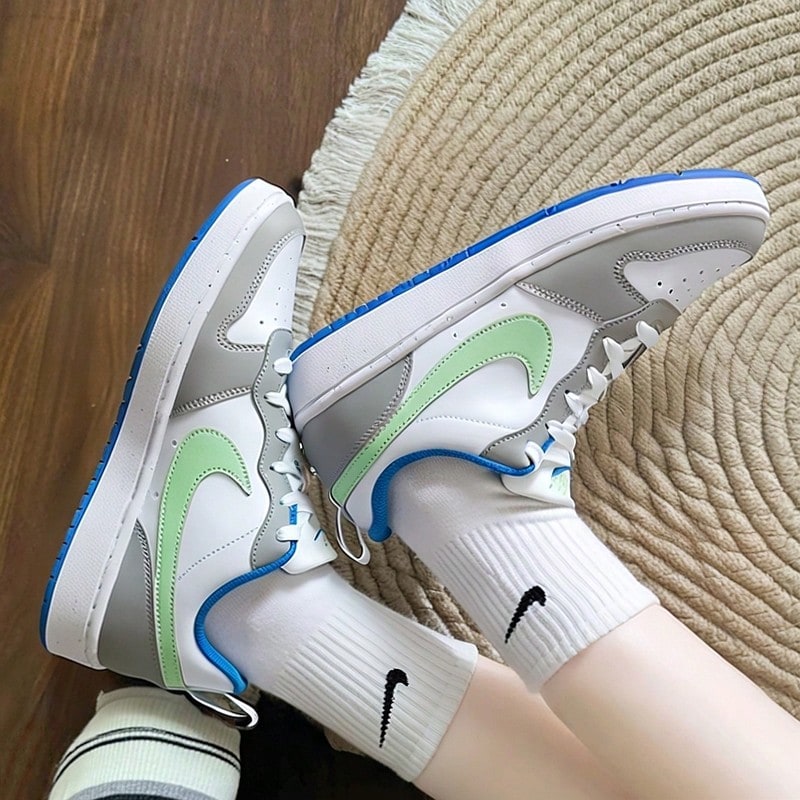 Nike Zapatillas para niños, versión COURT  de suela baja, zapatos blancos pequeños, zapatos casuales antideslizantes - Gris - Ver 1