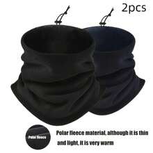 2-Pack Men's Thermal Neck Warmer - Heavyweight Windproof Thermal Face Mask, Soft Fleece Lining, Breathable Polyester Knit, Suitable For Winter Cycling, Outdoor Activities, Skiing And Motorcycle Riding - Multifunctional Balaclava, Hand Wash Only - Solid Black, Gray - Suitable For Cold Weather And Layering, Cold Weather Layering Outfit, Motorcycle Riding Gear, Men's Winter Accessories, Windproof Face Mask, Functional Face Mask, Solid Color Design, Heavyweight Fabric, Durable Insulation Material, Men's Winter Sports - Đen + Xám - Xem 6
