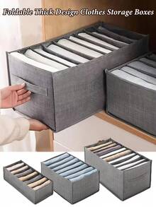Foldable Thick Fabric Storage Box - Multipurpose Rectangular Storage Box, Suitable For Home, Dorm Or Closet | Durable Under Bed Clothing Storage Solution, Can Store Clothes And Pants, Under Bed Storage Box, Garment Protector, Foldable Clothes Storage Box, Drawer Cover Storage Box, Thick Protective Cover, Closet Storage, Pants Storage - Multicolor - View 2