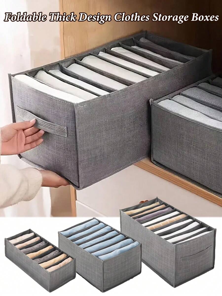 Foldable Thick Fabric Storage Box - Multipurpose Rectangular Storage Box, Suitable For Home, Dorm Or Closet | Durable Under Bed Clothing Storage Solution, Can Store Clothes And Pants, Under Bed Storage Box, Garment Protector, Foldable Clothes Storage Box, Drawer Cover Storage Box, Thick Protective Cover, Closet Storage, Pants Storage