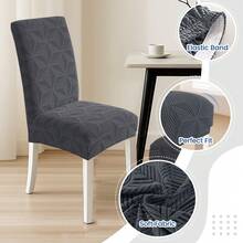 YSTYLE Chair Covers With Backrest 2/4/6 Pieces, Stretch Chair Covers, Living Room Kitchen Chair Covers, Universal Cat Scratch-Resistant Chair Cover, Modern Stain-Resistant Chair Cover - Light Grey - View 3