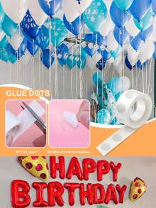 1/2/3 Rolls Of Clear Balloon Adhesive Dots,With 100 Transparent Adhesive Dots Per Roll,Double-Sided Balloon Stickers,Tape,No Trace,Non Marking And Removable Adhesive Ultra-Thin Round Stickers - Multicolor - View 8