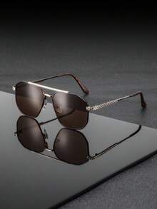 1 Pair Men's Metal Frame Round Business Style Glasses, Simple Yet Elegant, Suitable For Commuting, Business Travel, Industry Conferences - Multicolor - View 9