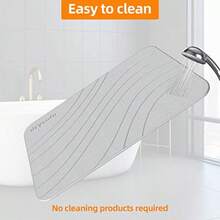 Stone Bath Mat Diatoeous Earth Mat Stone Shower Mat Fast Water Drying Ultra Absorbent Pad Diatomite MatNon-Slip For Bath Shower Kitchen Pet 15.35x23.62in Hard Light Gray 1-Pack - LightGreywave - View 7