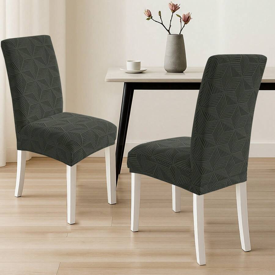 YSTYLE Chair Covers With Backrest 2/4/6 Pieces, Stretch Chair Covers, Living Room Kitchen Chair Covers, Universal Cat Scratch-Resistant Chair Cover, Modern Stain-Resistant Chair Cover - Hijau Tentara - View 1