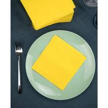 Yellow Paper Napkins - 70 Napkins 30 x 32 cm