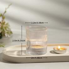 36 Transparent Glass Tealight Candle Holders, 2x2.5 Inch Striped Mini Votive Candles, Suitable For Wedding Table Decorations, Bulk Small Candle Holders, Ideal For Thanksgiving, Christmas, Wedding Party Decorations - trong suốt - Xem 2