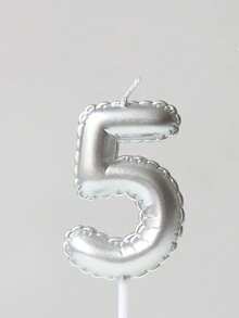 Silver Floral Garland Balloons, Painted Birthday Numbers 0-9, Birthday, Anniversary, 1st Birthday Party Cake Decor Candles