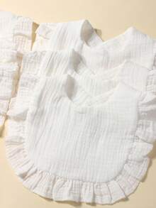 6 pezzi Set di bavaglini e panni assorbenti in cotone mussolina bianco per neonata, bavaglini carini per la bava per uso quotidiano, autunno/inverno