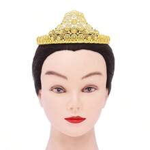 1件金色亮片硬币流苏发饰链，纯色波西米亚风锌合金，四季嘉年华头饰，Y2K风格服饰，婚礼，发饰，准新娘，女士发饰 - 金色 - 查看 9